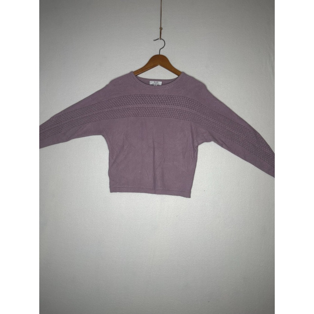 Magaschoni Purple Viscose Blend Knit Pullover Sweater Womens Size Large